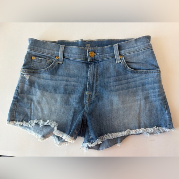 7 For All Mankind Light Blue Jean Shorts - Picture 9 of 9